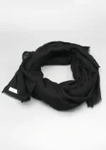Pure Black Pashmina Shawl - Image 2